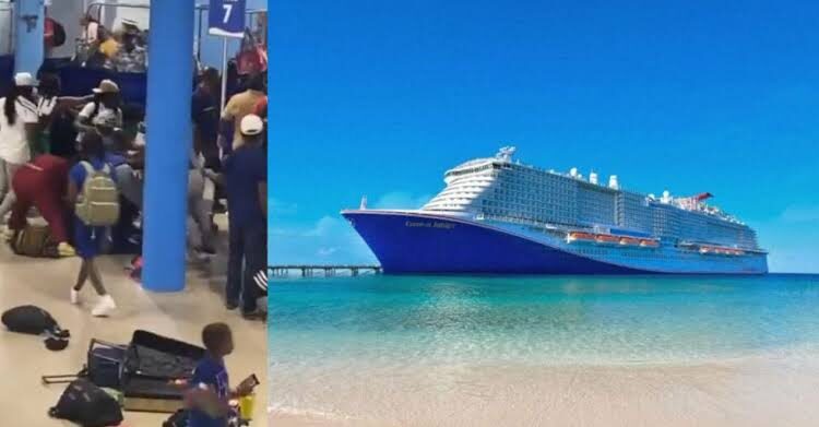 So sad More than 20 people banned after brawl at Carnival Cruise Line in Galveston…..see more in comment