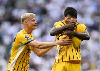 Diego Gomex is overcome with emotion as he becomes Albion’s league-leading 18th different goalscorer of the season……..