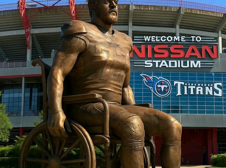 BREAKING: The Tennessee Titans have unveiled a new statue outside Nissan Stadium honoring 3x Pro Bowler Taylor Lewan